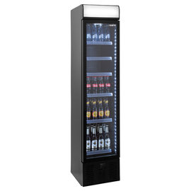 beverage fridge DK 134 PRO black with billboard | static cooling product photo