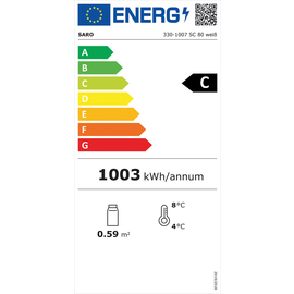 refrigerated vitrine SC 80 weiß 78 ltr 230 volts | 3 rust floors product photo  S