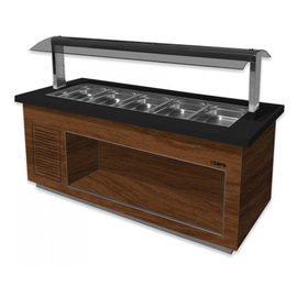 Salad bar PREMIUM LINE SB-K130 B brown | black | static cooling | suitable for 3 x GN 1/1 product photo