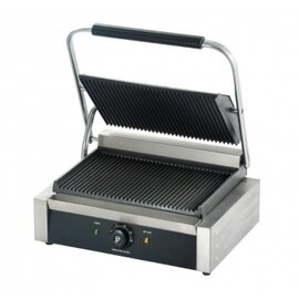 electric contact grill SIENA | 230 volts | cast iron • grooved • grooved product photo