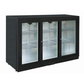 bar fridge BC 320SD black with 3 sliding glass doors | convection cooling | 1350 mm x 520 mm H 850 mm product photo