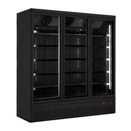 beverage fridge GTK 1530 black with 3 glass doors | convection cooling | 1880 mm x 710 mm H 2003 mm product photo