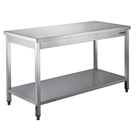 stainless steel table with ground floor | 1000 mm x 700 mm H 850 mm product photo