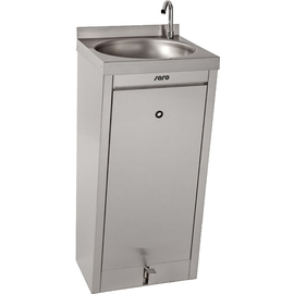 Hand wash basin | drain sink TEXEL floor model cladded  • foot pump  | 400 mm  x 400 mm  H 910 mm product photo