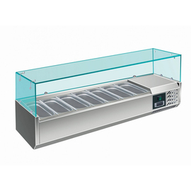 countertop cooling vitrine EVRX 1600/330 | 7 x GN 1/4 - 150 mm | 1600 mm x 335 mm H 435 mm product photo