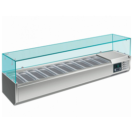 countertop cooling vitrine EVRX 2000/380 | 9 x GN 1/3 - 150 mm | 2000 mm x 395 mm H 435 mm product photo