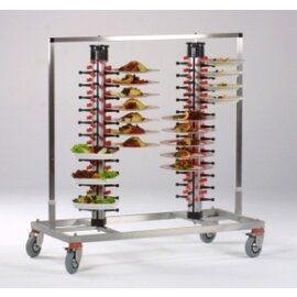 Mobile plate stacker, PM-96 TWIN, for 2 x 48 plates, with 4 swivel castors, 2 lockable, 600 x 1200 x H 1380 mm product photo