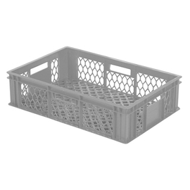 bakery crate BK130 perforated | grey | 600 mm x 400 mm H 130 mm product photo