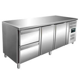 Refrigerated counter with 2 doors and 1x 2-drawer set, model KYLJA 3110 TN product photo
