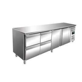 Refrigerated counter with 2 doors and 2 x 2 drawer sets, model KYLJA 4140 TN product photo