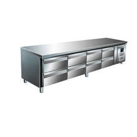 undercounter cooling table UGN 4180 TN | 8 drawers | 2230 mm x 700 mm H 650 mm product photo