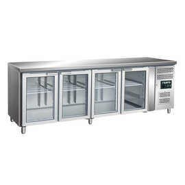refrigerated table GN 4100 TN with 4 glass doors | convection cooling product photo