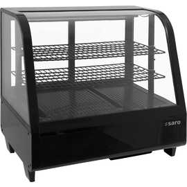 refrigerated tabletop vitrine KATRIN black 230 volts | 2 shelves | rounded windscreen product photo