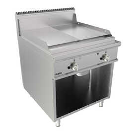 Gas griddle plate 800 mm wide, floor-standing unit 1/2+1/2, model LQ / FTG4BAM product photo