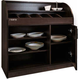 cutlery cabinet | cupboard BS 100 wenge coloured 1000 mm x 400 mm H 1065 mm | soft close door product photo