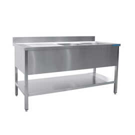 Sink unit with 2 basins, right-hand side - W 1600 x D 700 mm product photo