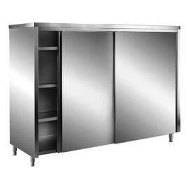 Stainless steel storage cabinet with sliding doors AISI 430, flat roof, 2000x700 mm product photo