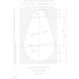 knife stripping vessel 24W with lid 18/10 with mains water connection | 120 mm x 185 mm H 330 mm with Floor rubber | Overflow pipe product photo  S