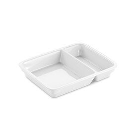 meal tray PREMIUM 850 ml porcelain white  L 235 mm  B 175 mm  H 40 mm 2 compartments 2/3: 1/3 product photo