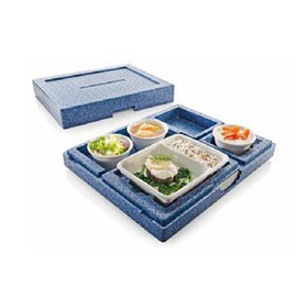 thermal container Dinner Champion II blue | cutlery compartment  | 430 mm  x 325 mm  H 115 mm product photo