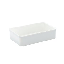 Salad bowl stackable, material: polystyrene, impact resistant, color: white, dimensions: 258 x 158 x 65 mm product photo