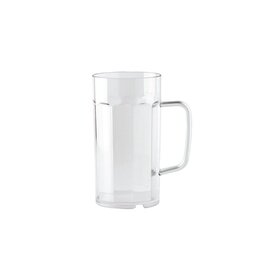 beer mug 25 cl reusable polycarbonate brilliant clear with mark; 0.25 ltr with handle product photo