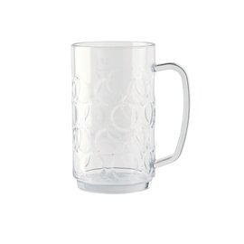 beer mug 50 cl reusable SAN clear transparent with mark; 0.5 ltr with handle product photo