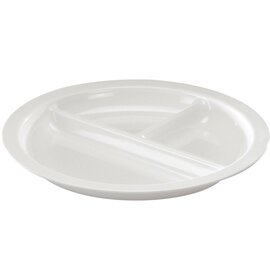 food plate melamine white divided  Ø 255 mm | 3 compartments | reusable product photo