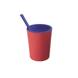 medical drinking aid 200 ml polypropylene red with lid product photo