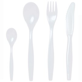 cutlery set 4-part SAN white product photo