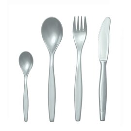cutlery set 4-part SAN silver coloured product photo