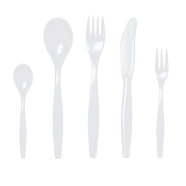 cutlery set 5-part SAN white product photo