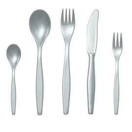 cutlery set 5-part SAN silver coloured product photo