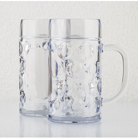 beer mug 50 cl reusable SAN clear transparent with mark; 0.5 ltr with handle product photo