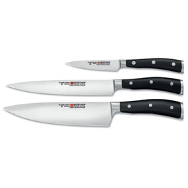 Knife set CLASSIC IKON blade steel set of 3 | riveted | black product photo