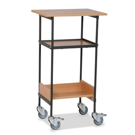work desk wheeled black | beech colored  H 1100 mm product photo