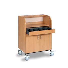 Waiter Station beechwood coloured 2 wing doors Shutters lockable product photo