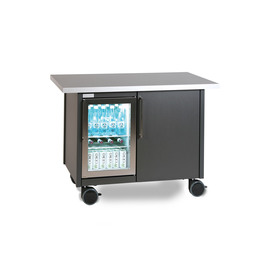 service trolley metal black 1250 mm  x 740 mm  H 900 mm with air circulation fridge with 1 wing door product photo