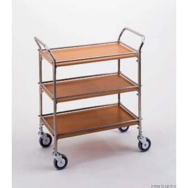serving trolley beechwood coloured removable top plate  | 3 shelves  L 770 mm  B 370 mm  H 860 mm product photo