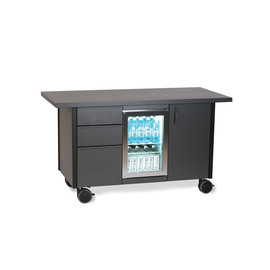 service trolley metal black with air circulation fridge | 1 wing door | 3 drawers product photo