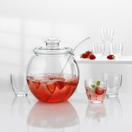 punch set Libera 4500 ml glass  | bowl| ladle|6 cups product photo