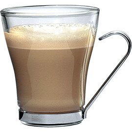 cappuccino cup OSLO 220 ml glass metal holder  H 96 mm product photo