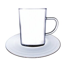 tea glass 25 cl with saucer with handle product photo