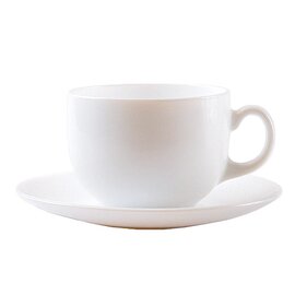 set of cups EVOLUTIONS WHITE 220 ml tempered glass with saucer product photo
