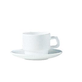 cup RESTAURANT WHITE 80 ml tempered glass with saucer product photo
