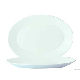 CLEARANCE | plate RESTAURANT UNI | tempered glass white | oval 290 mm  x 215 mm product photo