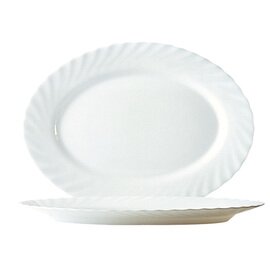 plate TRIANON | tempered glass white | oval 350 mm  x 240 mm product photo