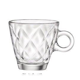 cup KALEIDO 100 ml tempered glass with relief with saucer  H 62 mm product photo