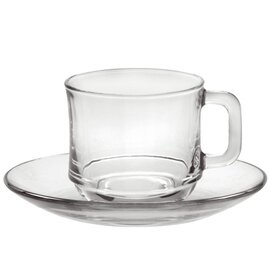 cup LYS 220 ml tempered glass with saucer  H 71 mm product photo