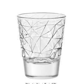 stamper glass DOLOMITI 8 cl with relief broad coloured rim product photo